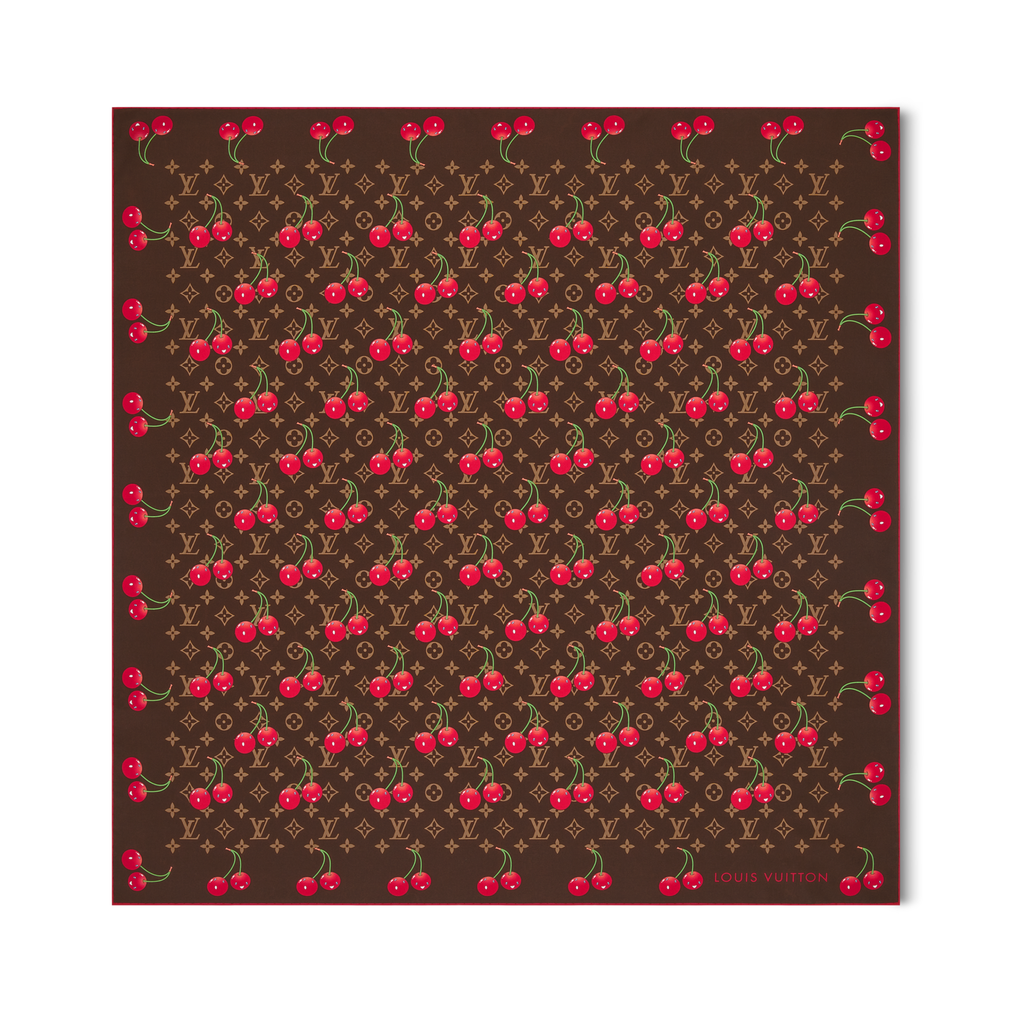 LV x TM Monogram Cerise 90方巾. - 名牌飾品配件- M96094 棕色| LOUIS